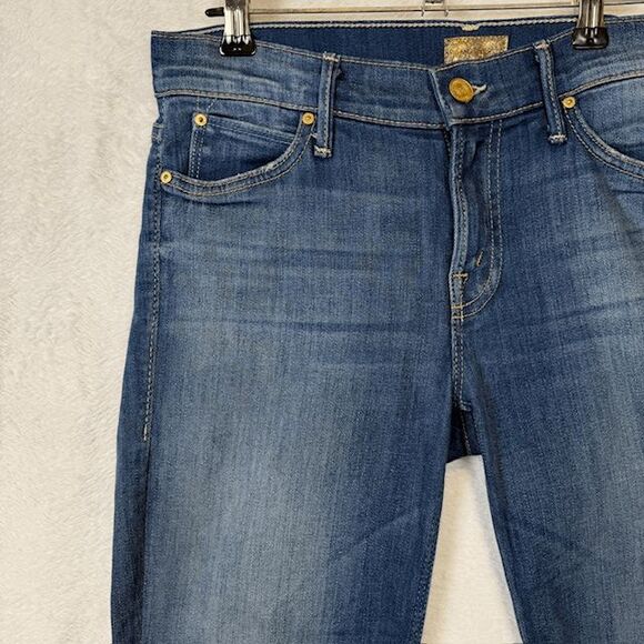 MOTHER The Slit Rascal jeans Wicked Games wash Straight Leg Ankle Slits Size 27 - Picture 3 of 16